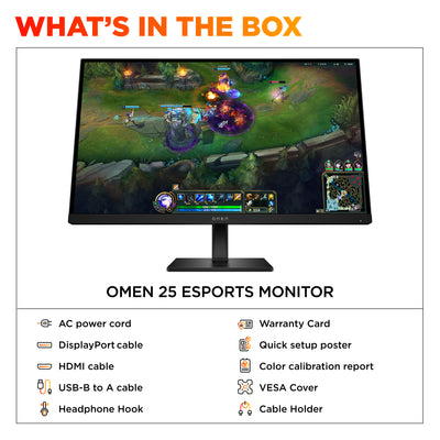 HP OMEN 24.5inch FHD 360Hz Gaming Monitor - OMEN 25 écran plat de PC 62,2 cm (24.5") 1920 x 1080 pixels Full HD LCD - Image 6