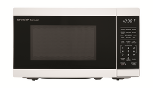 SHARP SMC0760KWC Four à micro-ondes de comptoir blanc 0,7 pi³ 700W avec système de plateau tournant Carousel