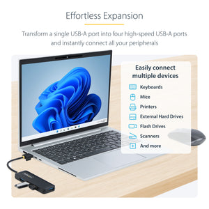 StarTech.com H5A4A-USB-HUB hub & concentrateur USB 3.2 Gen 1 (3.1 Gen 1) Type-A 5000 Mbit/s Noir - Image 12