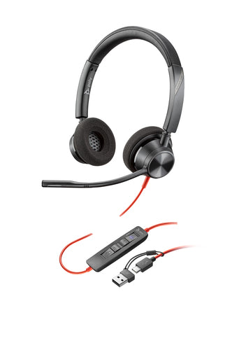 Poly Blackwire 3320 Stereo Microsoft Teams Certified USB-C Headset +USB-C/A Adapter Avec fil Arceau Noir - Image 8