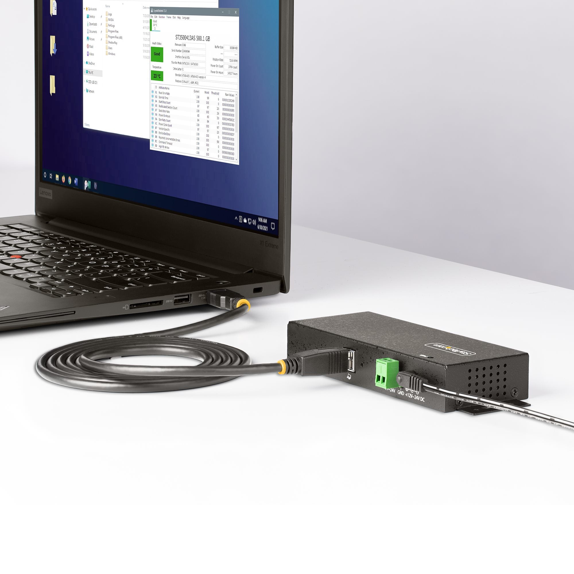 StarTech.com 5G7AINDRM-USB-A-HUB hub & concentrateur USB 3.2 Gen 1 (3.1 Gen 1) Type-B 5000 Mbit/s Noir - Image 8