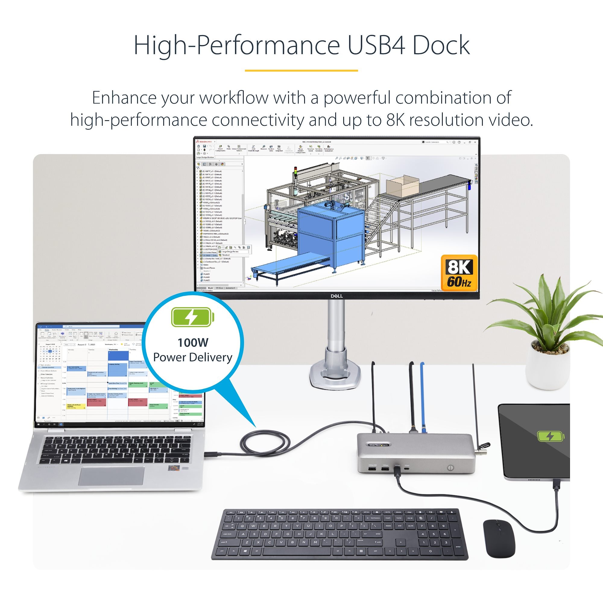 StarTech.com 155NA-USB4-DOCK station d'accueil Avec fil Argent - Image 2