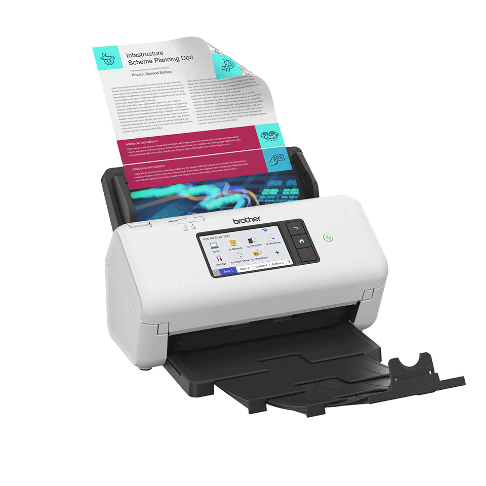 BROTHER ADS-4700W Professional Desktop Scanner for Business Workgroups (ADS4700W) - Cartouches Certifiees