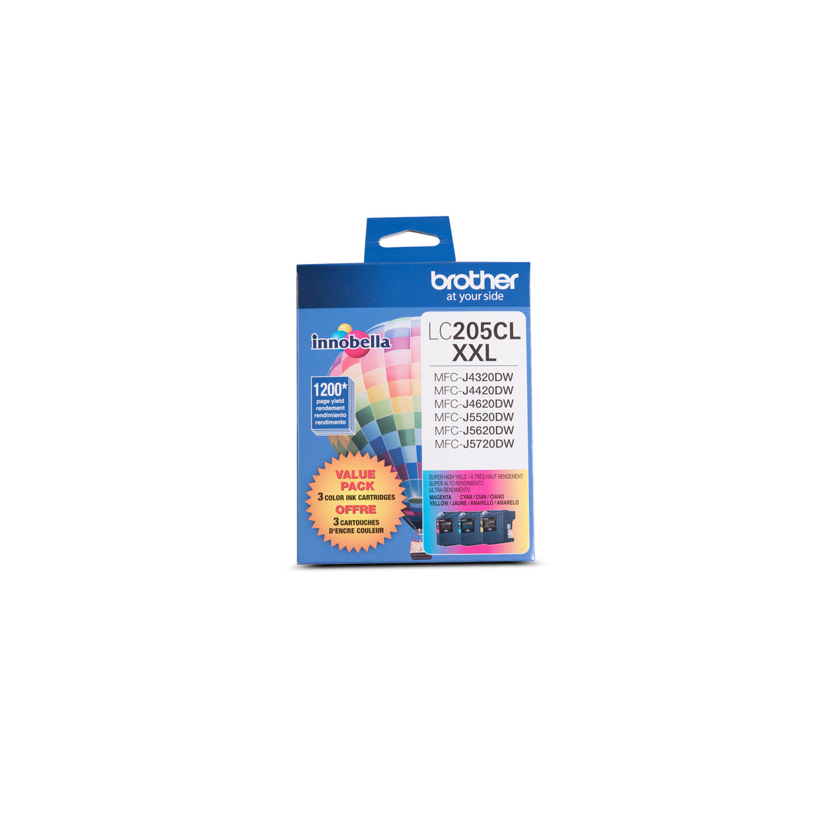 BROTHER LC205CL (LC2053PKS) Color 3-Pack Original Inkjet Cartridge - Cartouches Certifiees
