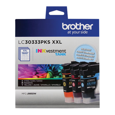 BROTHER LC30333PKS Color 3-Pack Original Inkjet Cartridge - Cartouches Certifiees