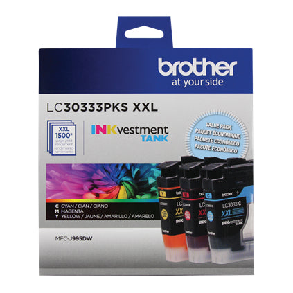 BROTHER LC30333PKS Color 3-Pack Original Inkjet Cartridge - Cartouches Certifiees