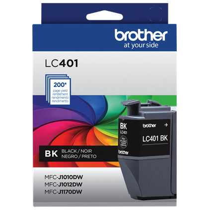 BROTHER LC401BK Black Original Inkjet Cartridge - Cartouches Certifiees