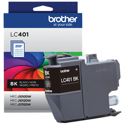 BROTHER LC401BK Black Original Inkjet Cartridge - Cartouches Certifiees