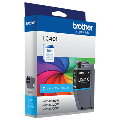 BROTHER LC401C Cyan Original Inkjet Cartridge - Cartouches Certifiees