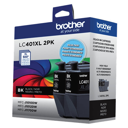 BROTHER LC401XL2PKS Black 2-Pack Original Inkjet Cartridge - Cartouches Certifiees