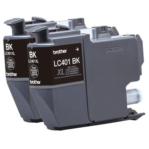 BROTHER LC401XL2PKS Black 2-Pack Original Inkjet Cartridge - Cartouches Certifiees