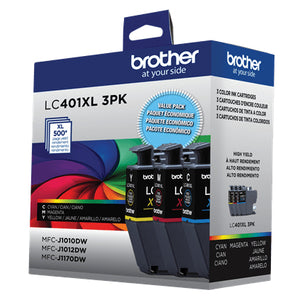 BROTHER LC401XL3PKS Color 3-Pack Original Inkjet Cartridge - Cartouches Certifiees