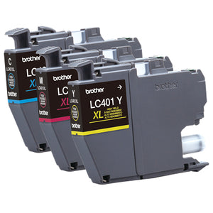 BROTHER LC401XL3PKS Color 3-Pack Original Inkjet Cartridge - Cartouches Certifiees