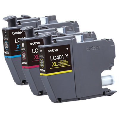 BROTHER LC401XL3PKS Color 3-Pack Original Inkjet Cartridge - Cartouches Certifiees