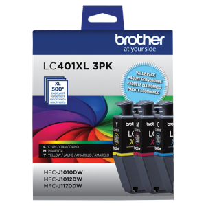 BROTHER LC401XL3PKS Color 3-Pack Original Inkjet Cartridge - Cartouches Certifiees