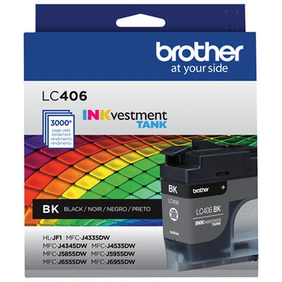 BROTHER LC406BKS Black Original Inkjet Cartridge - Cartouches Certifiees