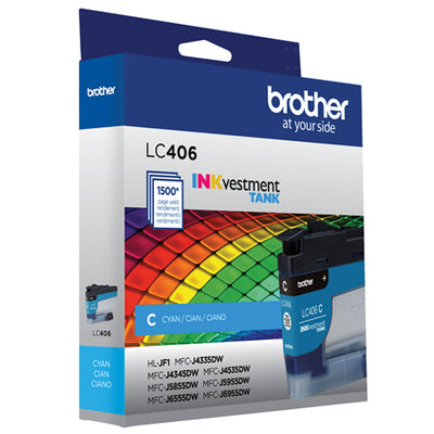 BROTHER LC406CS Cyan Original Inkjet Cartridge - Cartouches Certifiees