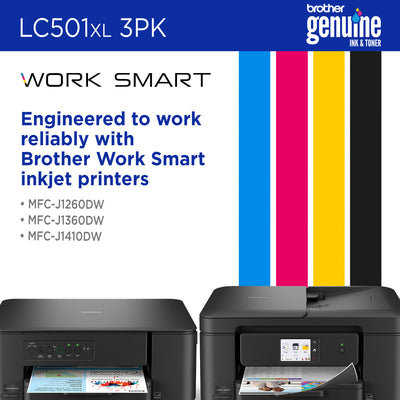 BROTHER LC501XL3PKS Color Original Inkjet Cartridge - Cartouches Certifiees