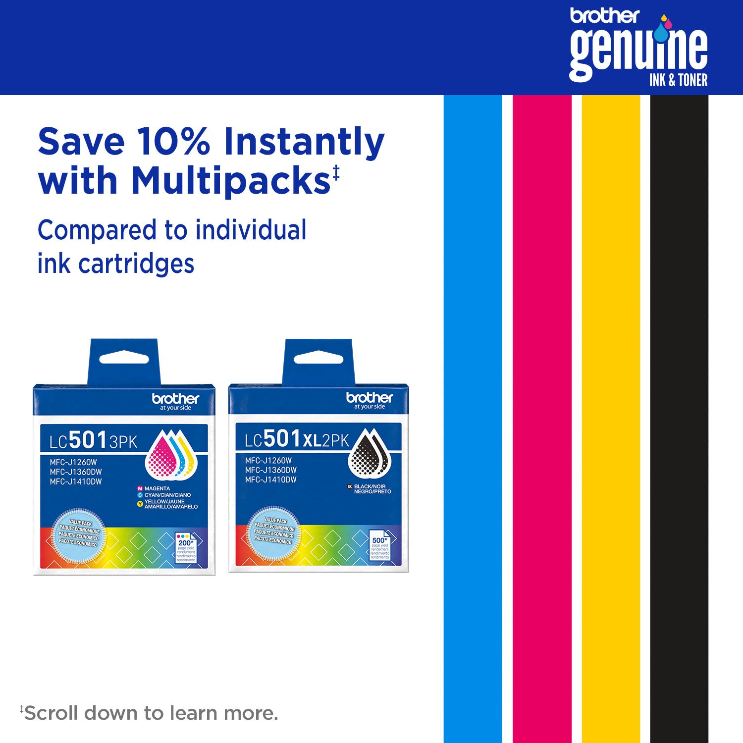 BROTHER LC501XLBKS Black Original Inkjet Cartridge - Cartouches Certifiees