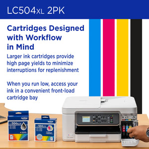 BROTHER LC504XL2PKS Twin Pack Black Original Inkjet Cartridge - Cartouches Certifiees
