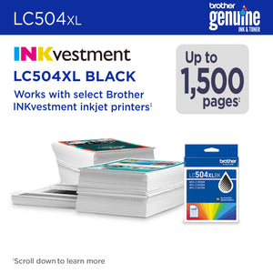 BROTHER LC504XLBKS Black Original Inkjet Cartridge - Cartouches Certifiees
