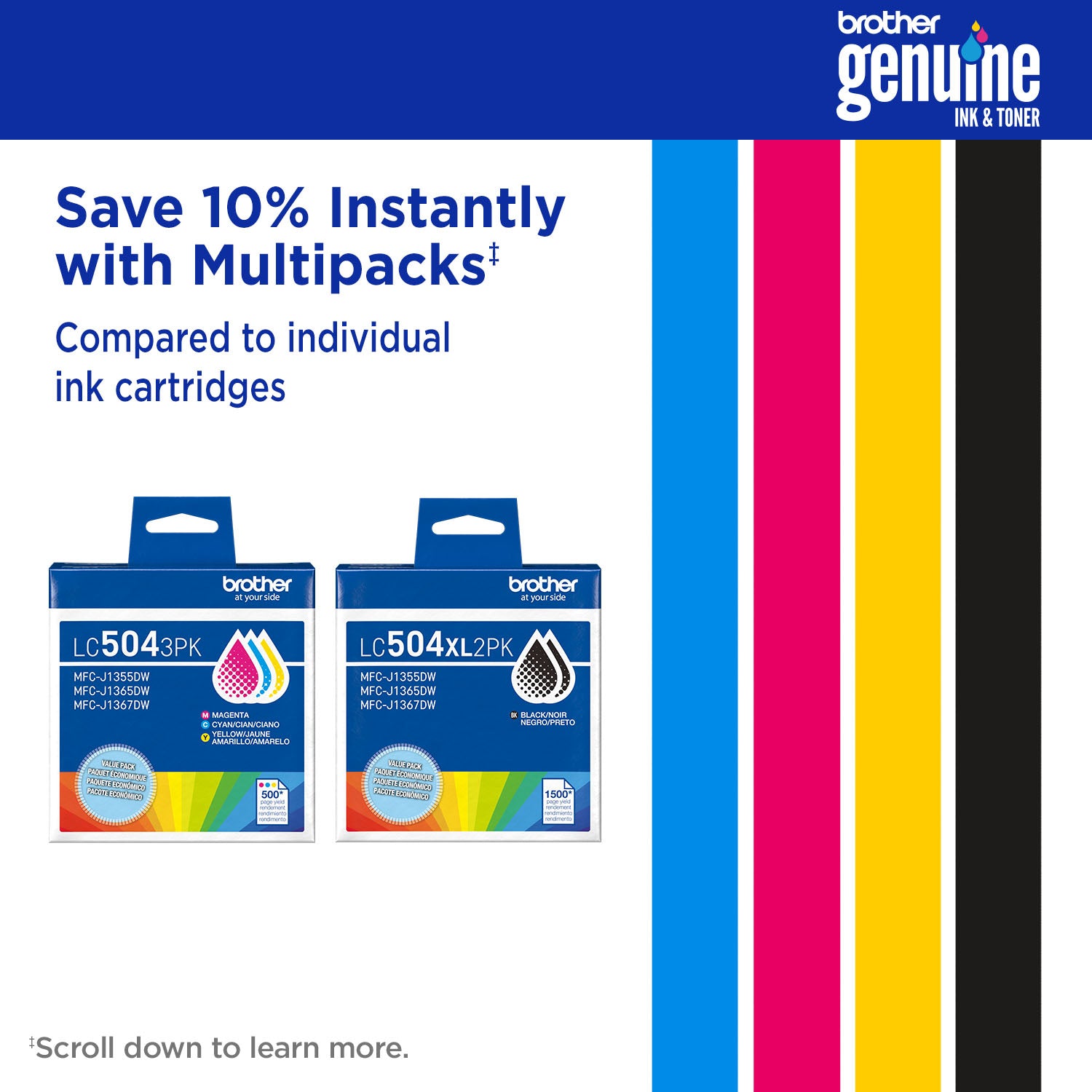 BROTHER LC504XLBKS Black Original Inkjet Cartridge - Cartouches Certifiees