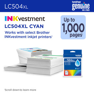 BROTHER LC504XLCS Cyan Original Inkjet Cartridge - Cartouches Certifiees