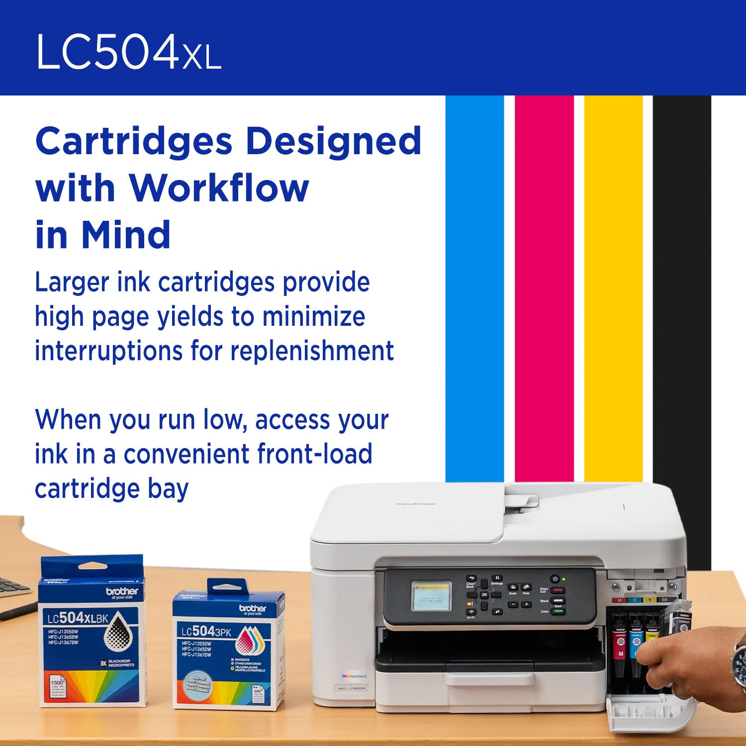 BROTHER LC504XLCS Cyan Original Inkjet Cartridge - Cartouches Certifiees