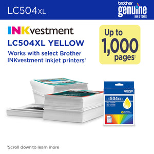 BROTHER LC504XLYS Yellow Original Inkjet Cartridge - Cartouches Certifiees
