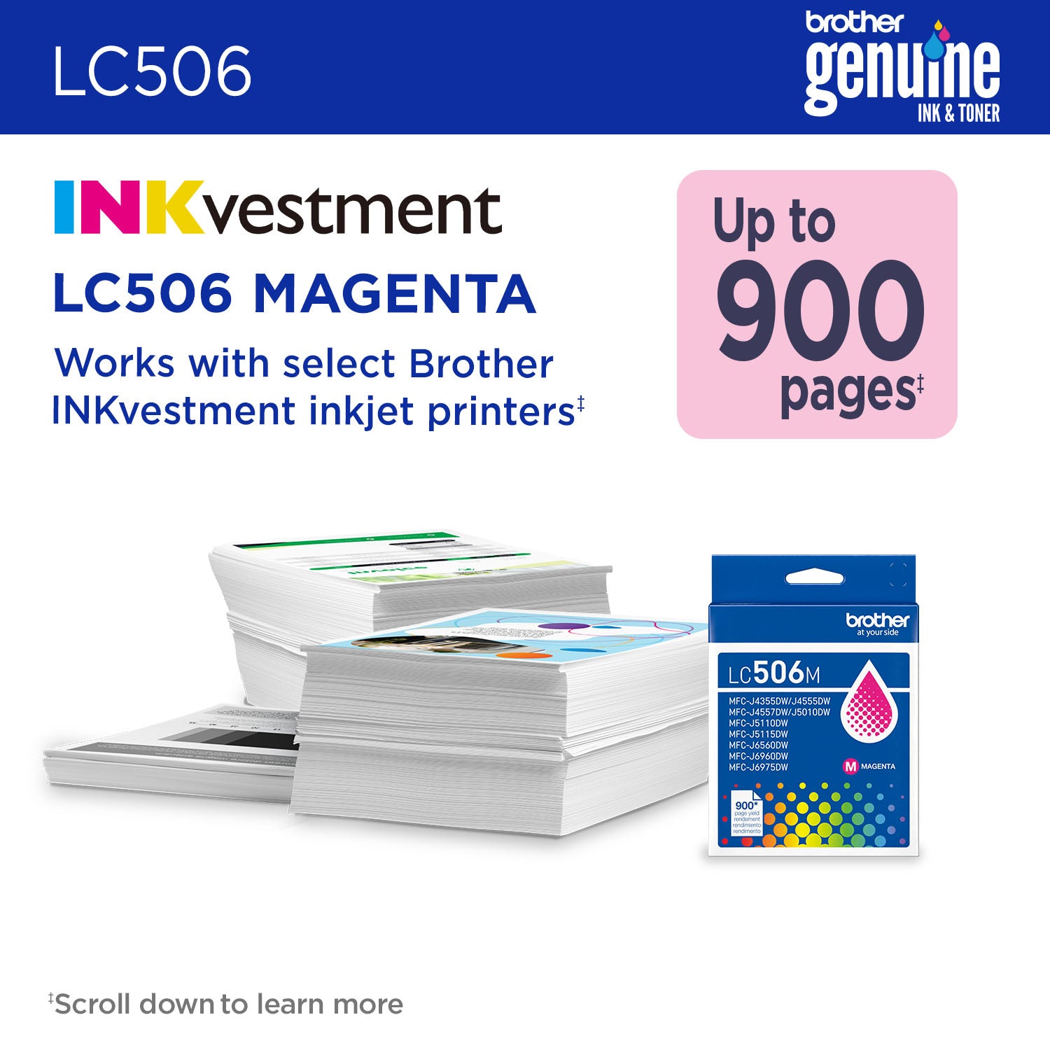 BROTHER LC506MS Magenta Original Inkjet Cartridge - Cartouches Certifiees