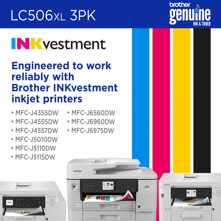 BROTHER LC506XL3PKS Color Original Inkjet Cartridge - Cartouches Certifiees
