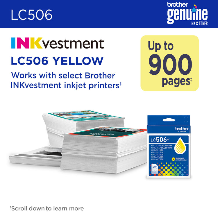 BROTHER LC506YS Yellow Original Inkjet Cartridge - Cartouches Certifiees