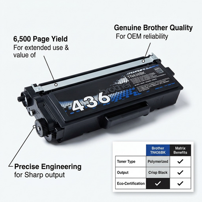 BROTHER TN-436BK Black Original Toner Cartridge - Cartouches Certifiees