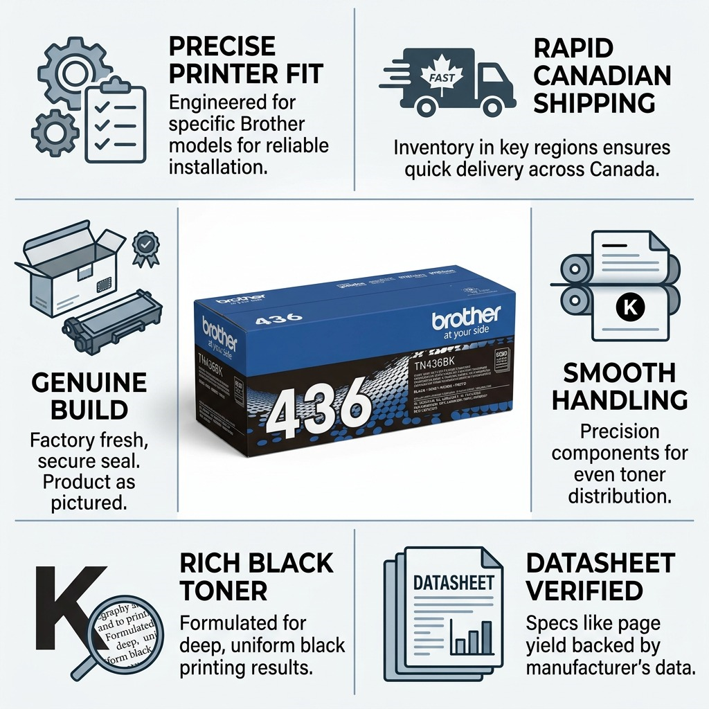 BROTHER TN-436BK Black Original Toner Cartridge - Cartouches Certifiees