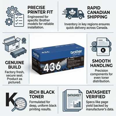BROTHER TN-436BK Black Original Toner Cartridge - Cartouches Certifiees