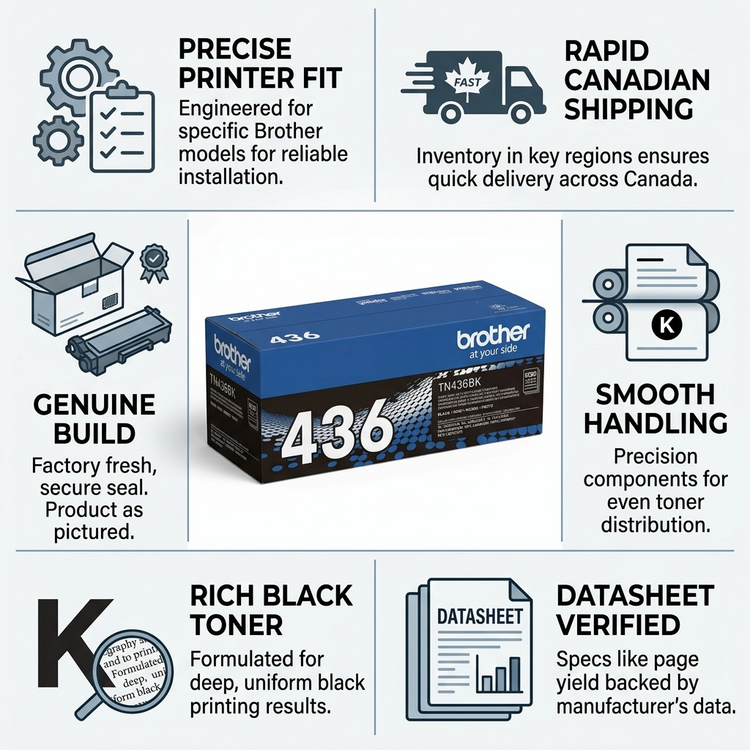 BROTHER TN-436BK Black Original Toner Cartridge - Cartouches Certifiees
