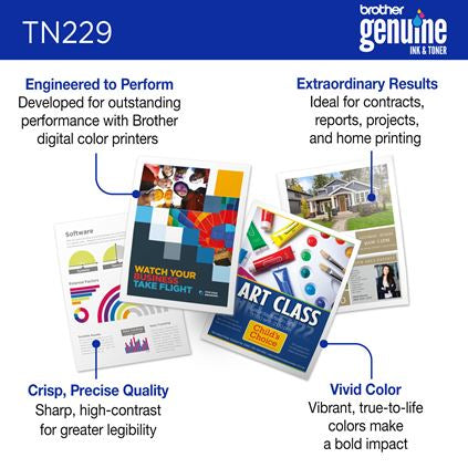 BROTHER TN229BK Black Original Toner Cartridge - Cartouches Certifiees