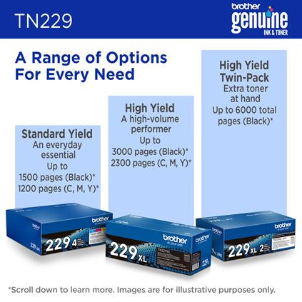 BROTHER TN229Y Yellow Original Toner Cartridge - Cartouches Certifiees