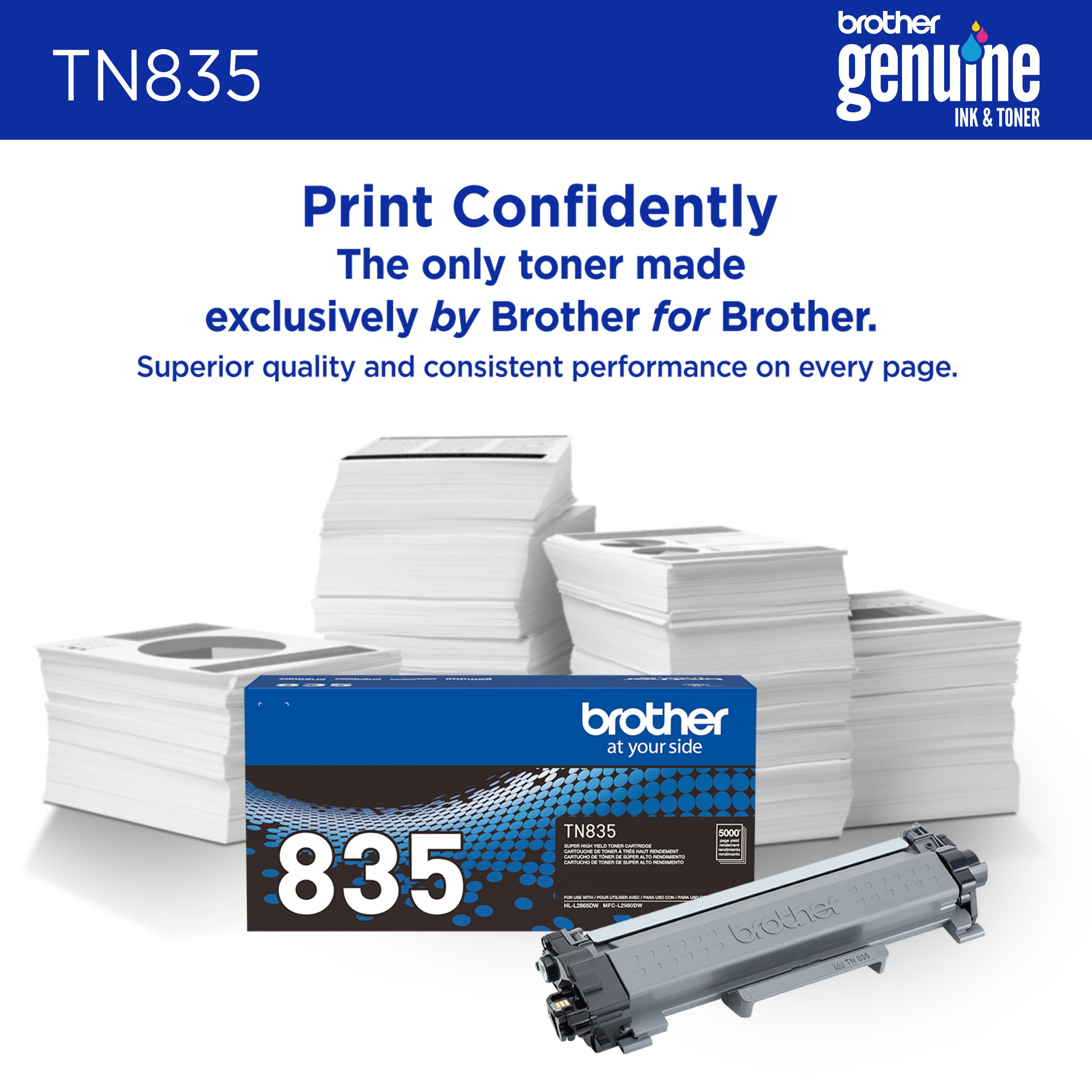 BROTHER TN835 Black Original Toner Cartridge - Cartouches Certifiees