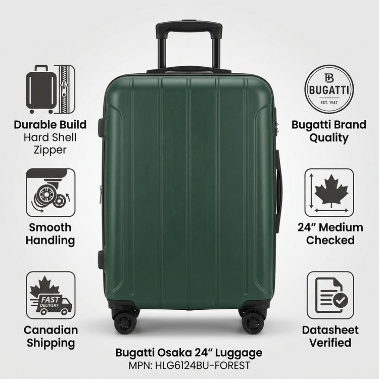 Bugatti Osaka 24" Luggage - Cartouches Certifiees