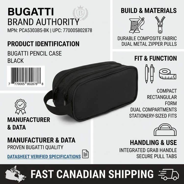 BUGATTI pencil casePCA5303BS-BK (PCA5303BS-BK) - Cartouches Certifiees