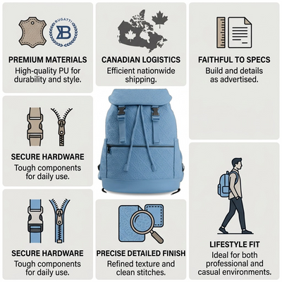 BUGATTI Rick Ross - The Boss Edition Backpack - PU Drift Blue (BKP1005RR-BLUE) - Cartouches Certifiees