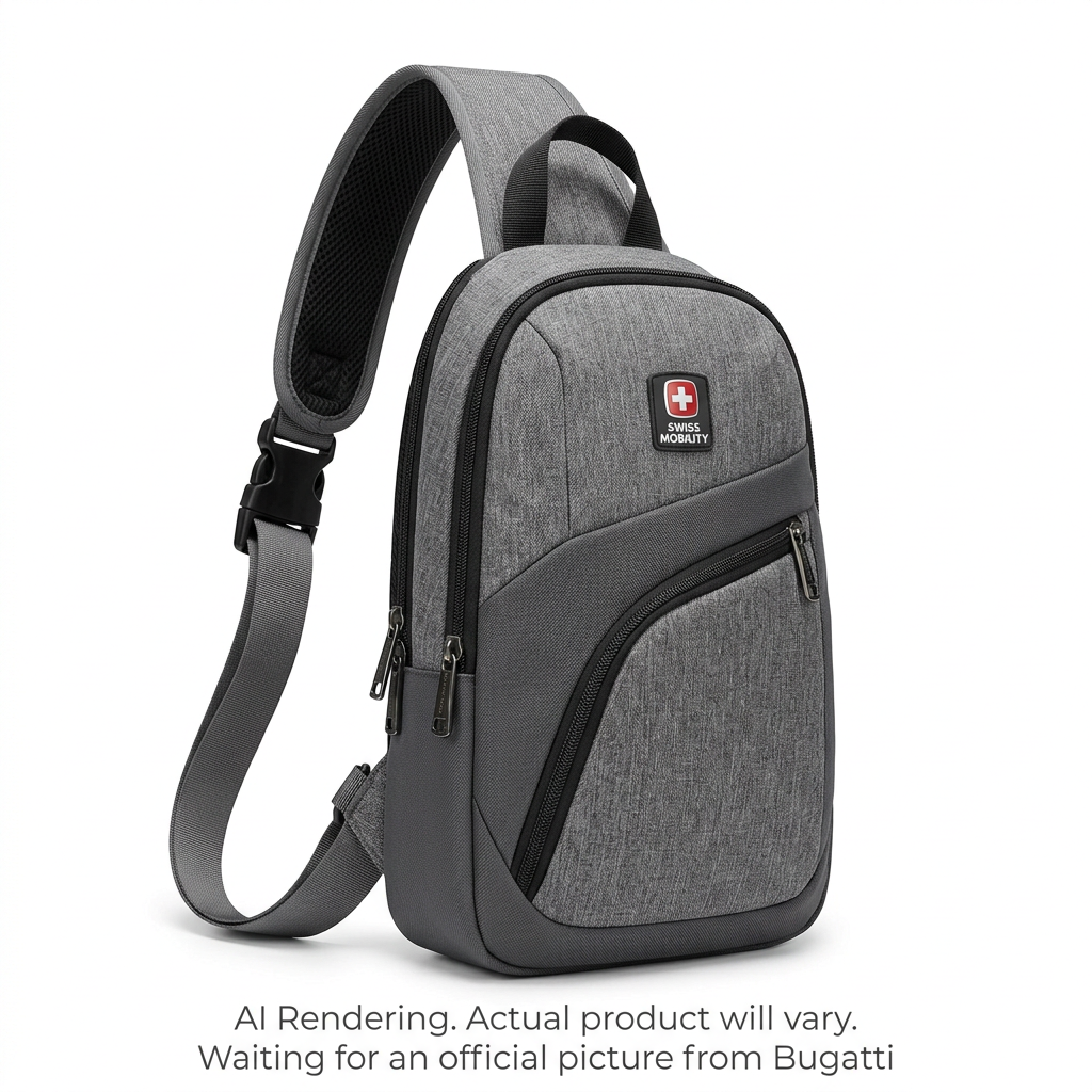 BUGATTI Swiss Mobility Active City Sling Bag - Grey (SLN1203SM-GRY) - Cartouches Certifiees