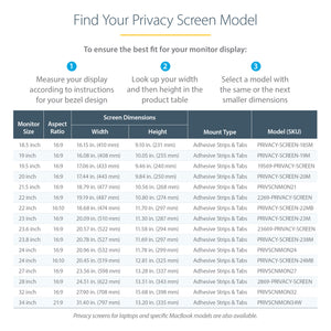 StarTech.com PRIVACY-SCREEN-238M filtre anti-reflets pour écran et filtre de confidentialité 60,5 cm (23.8") Moniteur Filtre de confidentialité sans bords pour ordinateur - Image 12