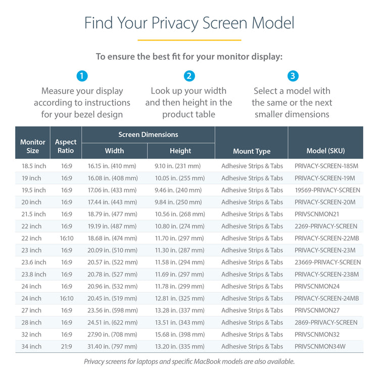 StarTech.com PRIVACY-SCREEN-238M filtre anti-reflets pour écran et filtre de confidentialité 60,5 cm (23.8") Moniteur Filtre de confidentialité sans bords pour ordinateur - Image 12