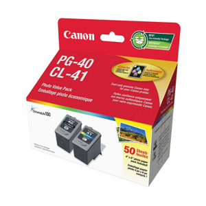CANON PG-40/CL-41 Ink Value Pack w. 50SH Photo Paper (0615B010) - Cartouches Certifiees