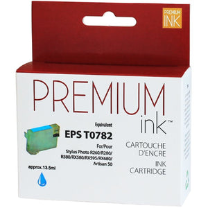 Compatible EPSON T078 (T078220) Cyan Inkjet Cartridge Premium Quality - Cartouches Certifiées
