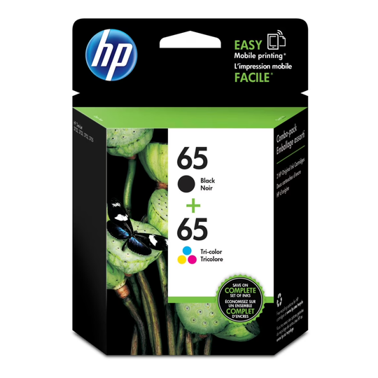 HP 65 (T0A36AN) Paquet de Noir et Couleur Originale Cartouche à Jet d'encre