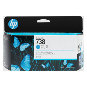 HP 738-130ml (498N5A) Cyan Original Inkjet Cartridge - Cartouches Certifiées