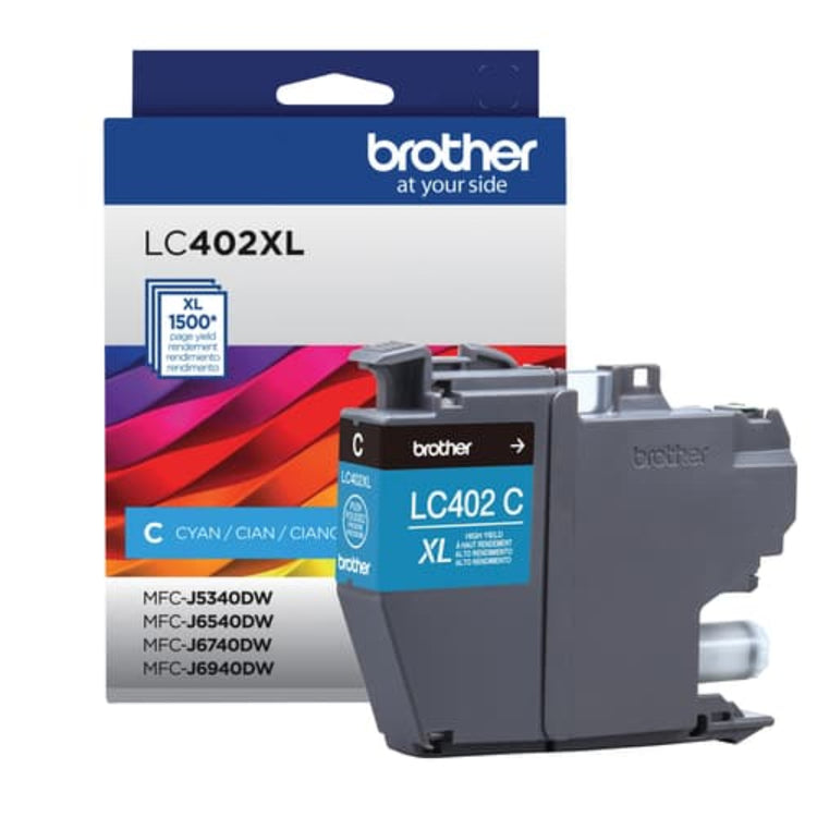 BROTHER LC402XLCKS Cyan Original Toner Cartridge - Cartouches Certifiées